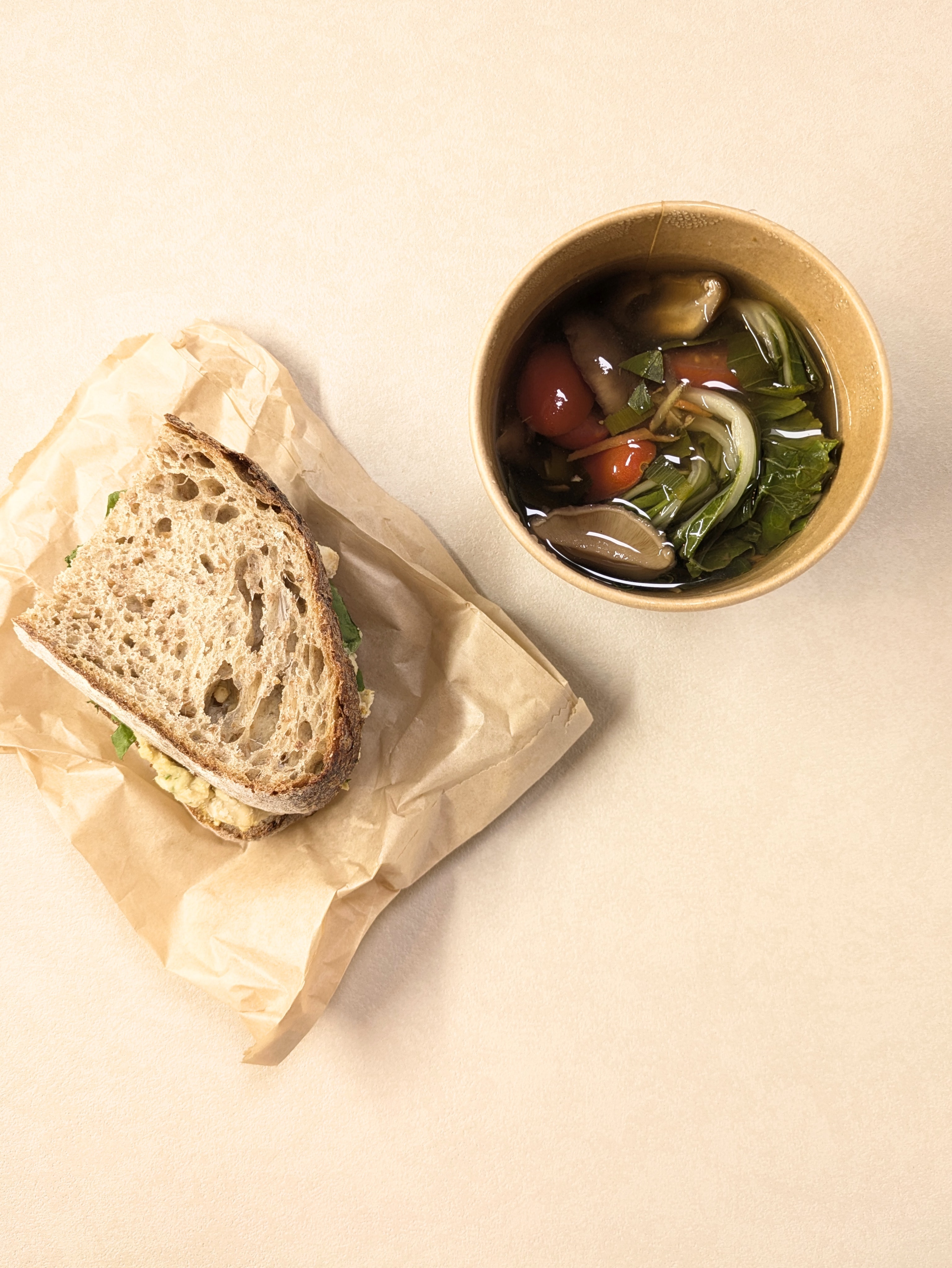 Vegetable Soup with Whole Wheat Sandwich
